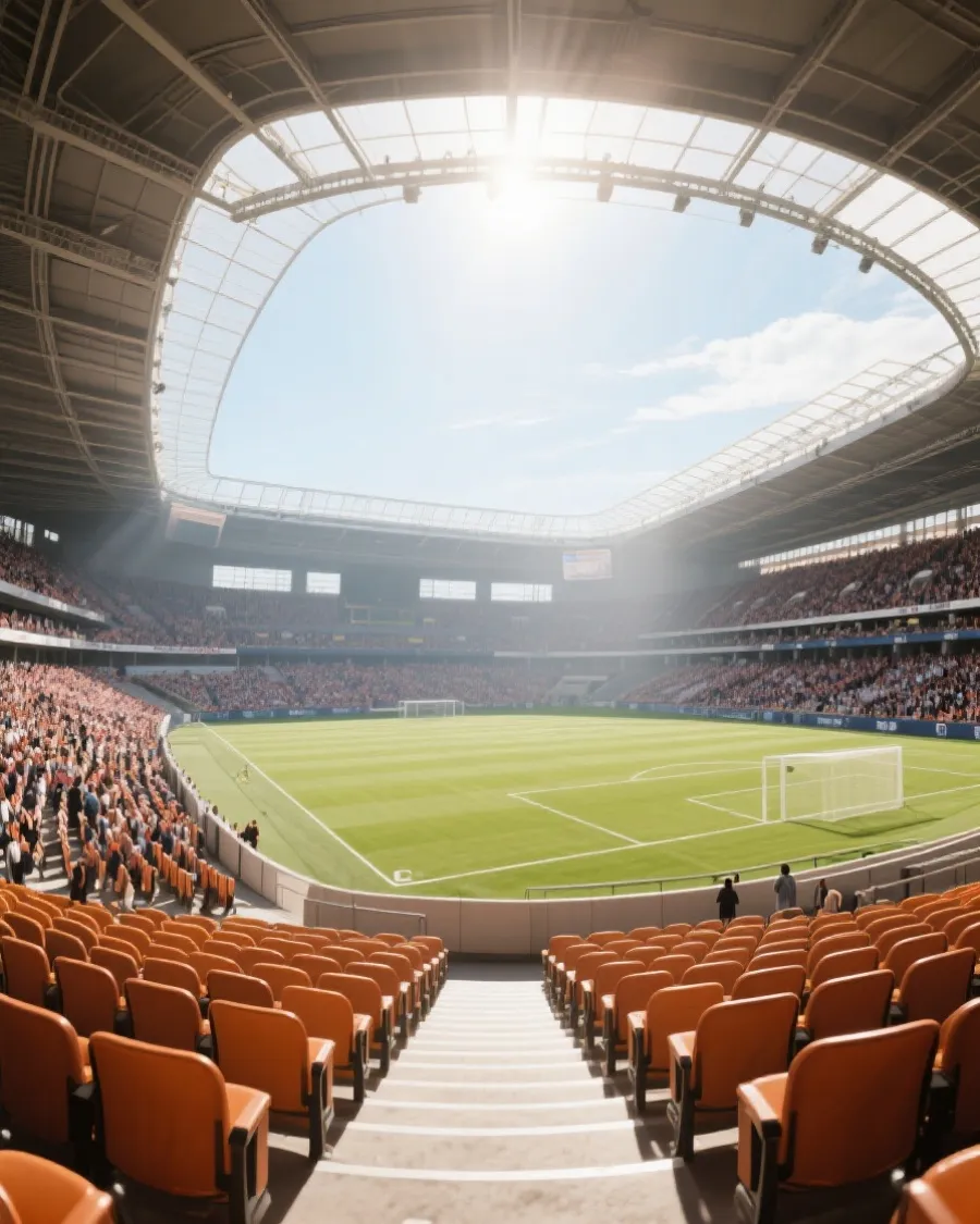 大型足球场看台与观赛视角示意图