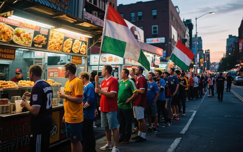 瓜达拉哈拉或蒙特雷的球迷在赛前街区聚集，城市与足球氛围交织